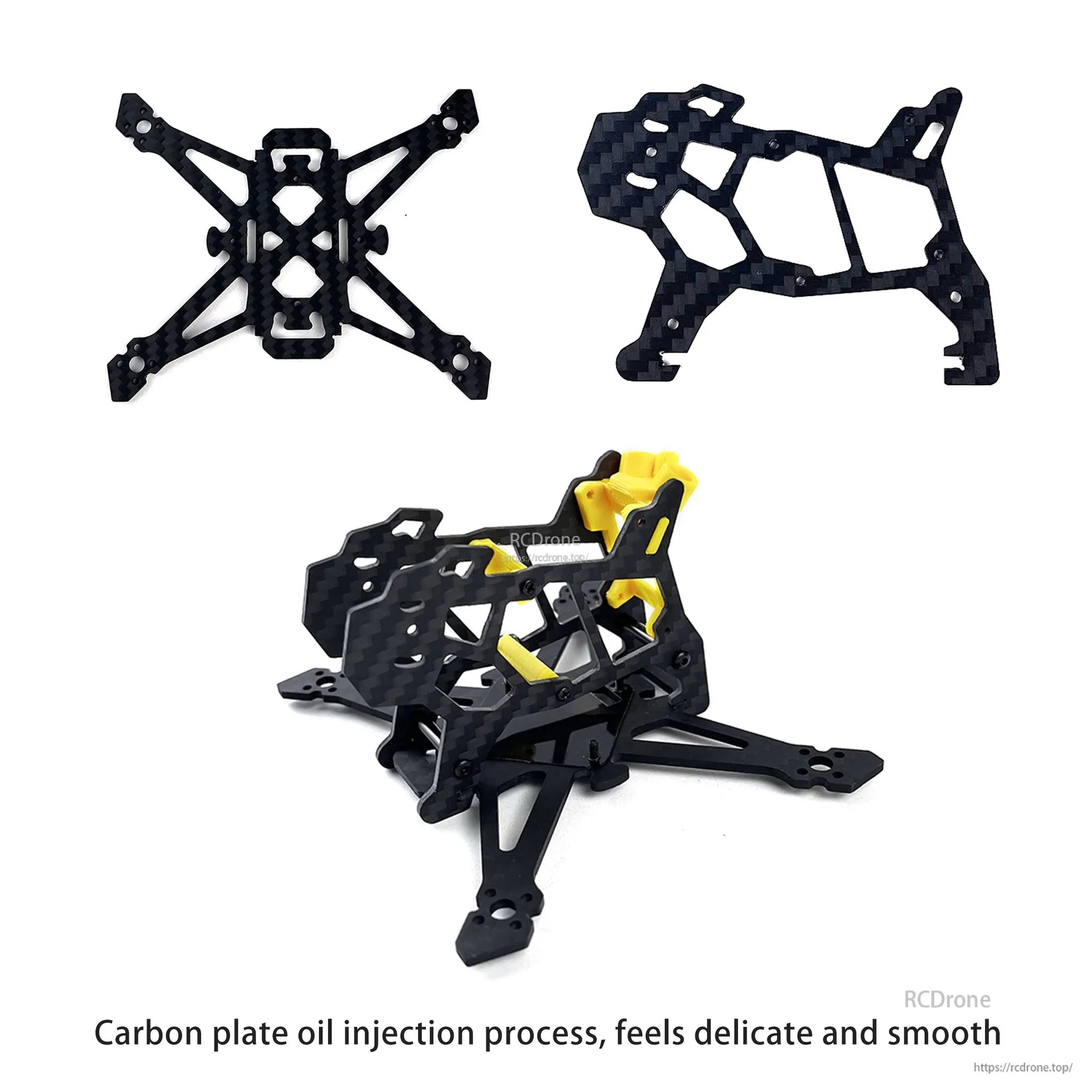DarwinFPV TinyApe 2.5-inch toothpick carbon frame plates and side panels with smooth oil-injection finish