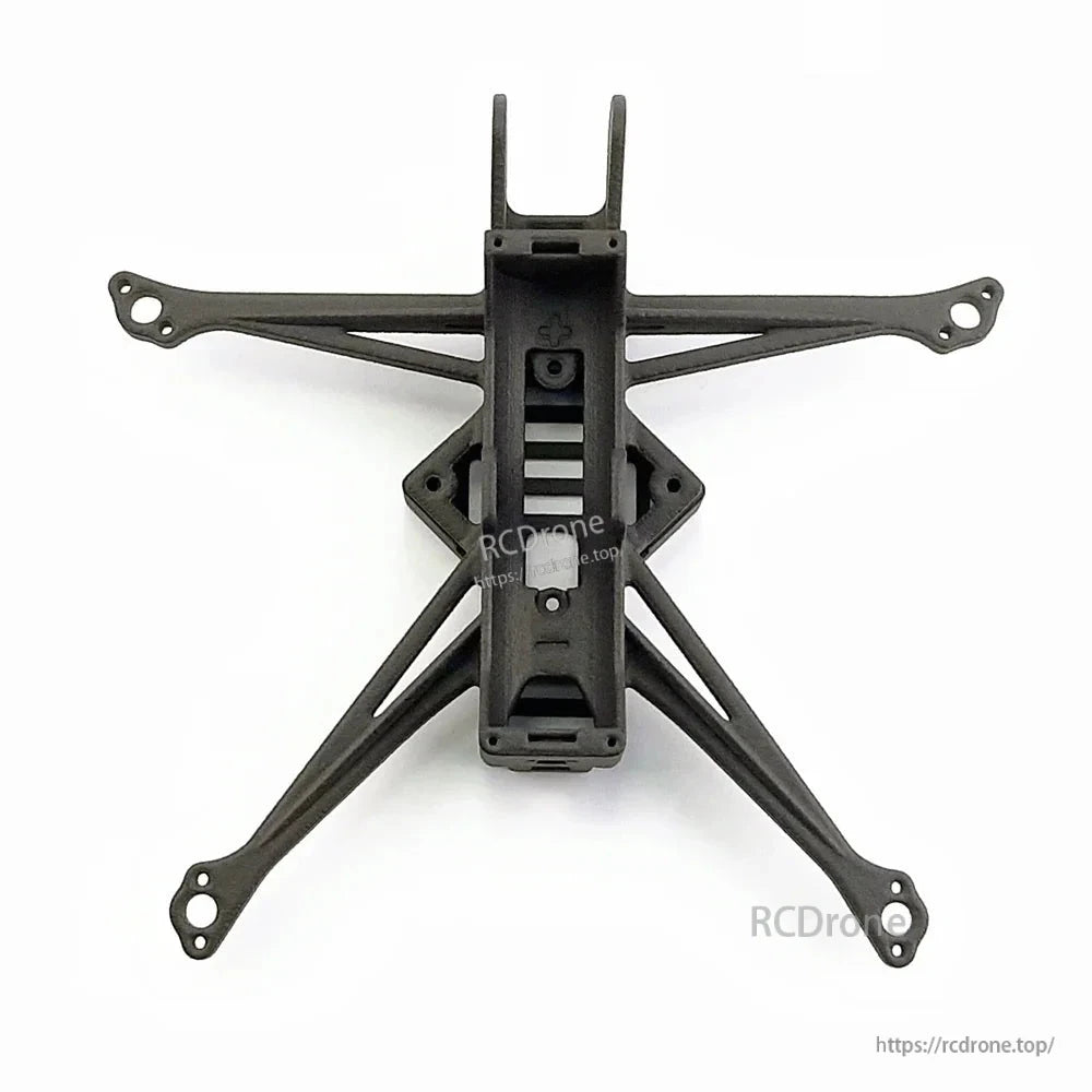 Rear/top view of frame showing U-shaped front bracket and center channel cutouts
