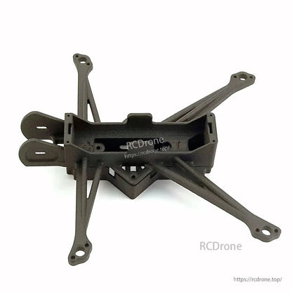 Side profile of Darwin18650 FPV Frame showing battery bay and rear mounting plates
