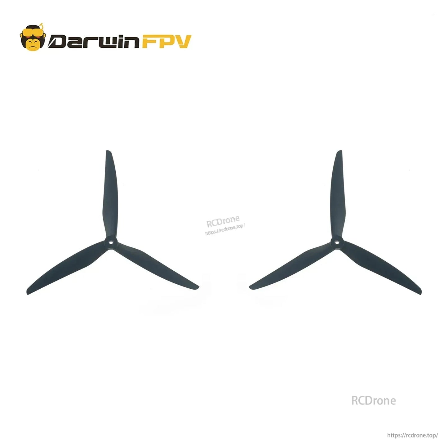 DarwinFPV 1050-3 FPV drone propellers pair, black 3-blade props on white background