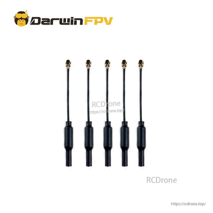 Set of FPV antenna pigtails with micro coax connectors, five pieces shown