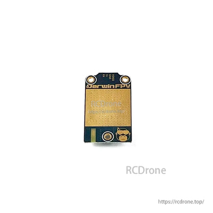 DarwinFPV 25/200/400/600mW VTX underside PCB view with DarwinFPV branding and mounting holes
