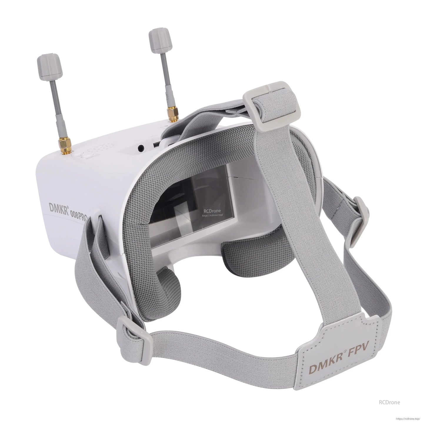 Rear view of goggles showing wide elastic head strap, buckle adjusters, and eyepiece opening