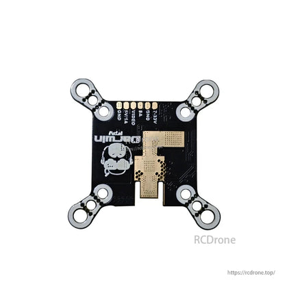 Baby Ape VTX underside with solder pads labeled GND, video, 5V and power input