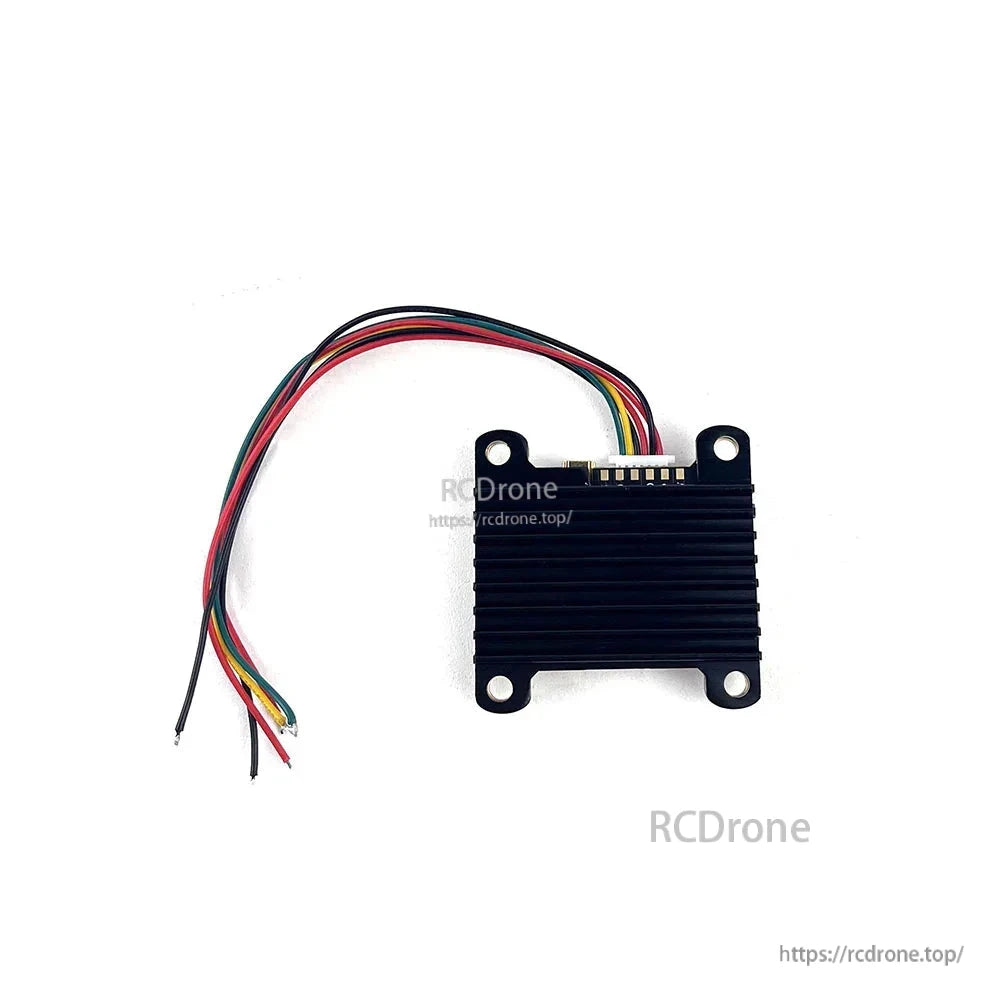 DarwinFPV AKK 5.8G 1.6W VTX rear view showing black finned heatsink and wire connector