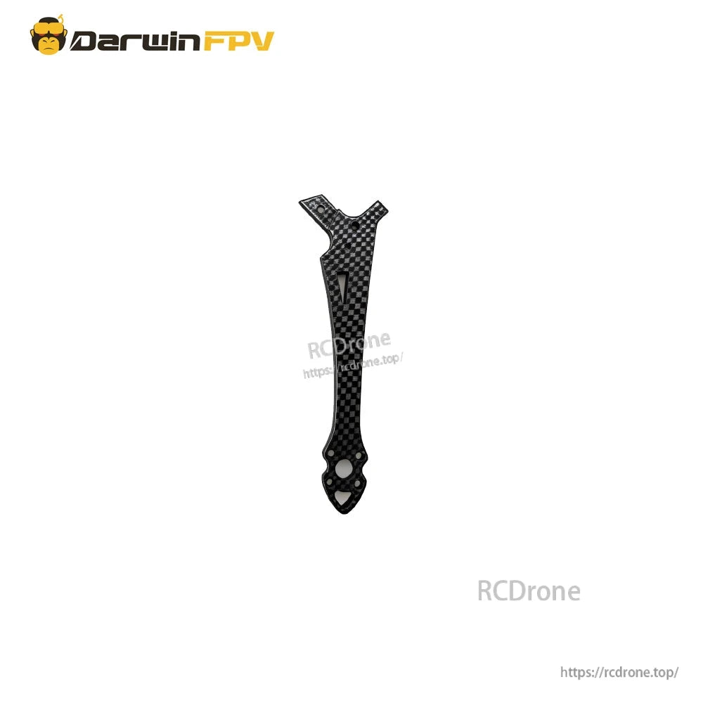 Single carbon fiber FPV frame arm, long style with motor mount holes and tapered shape