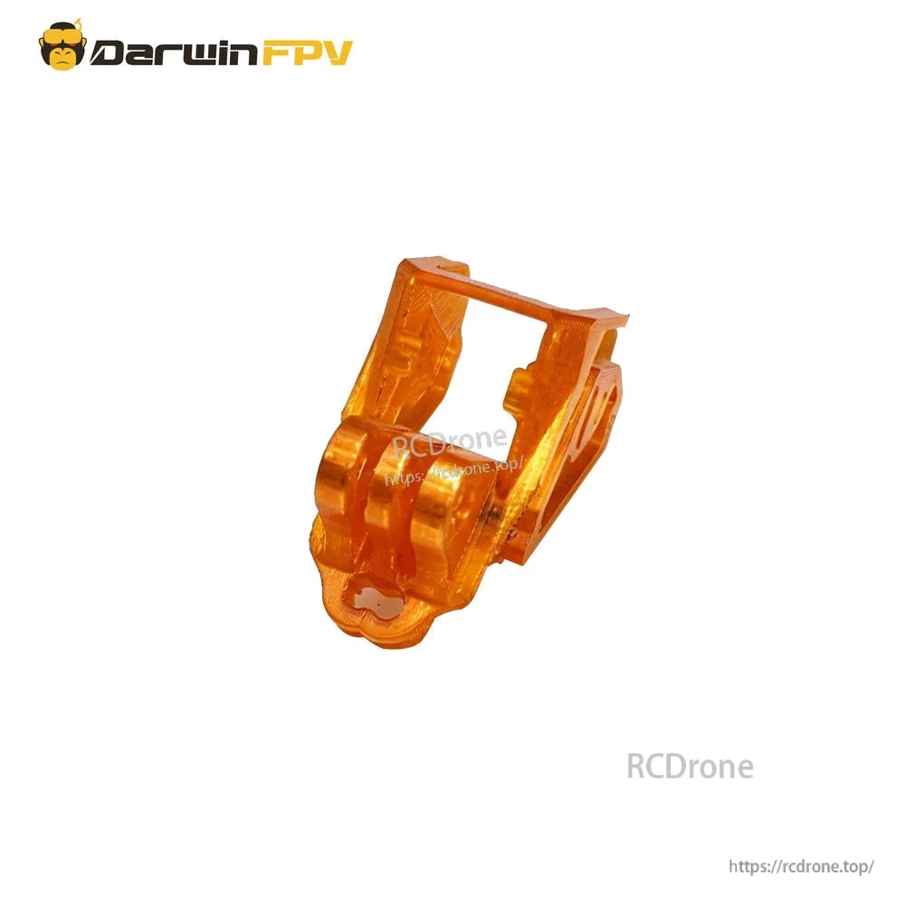 Orange TPU camera or front mount insert, side view showing channel and mounting points