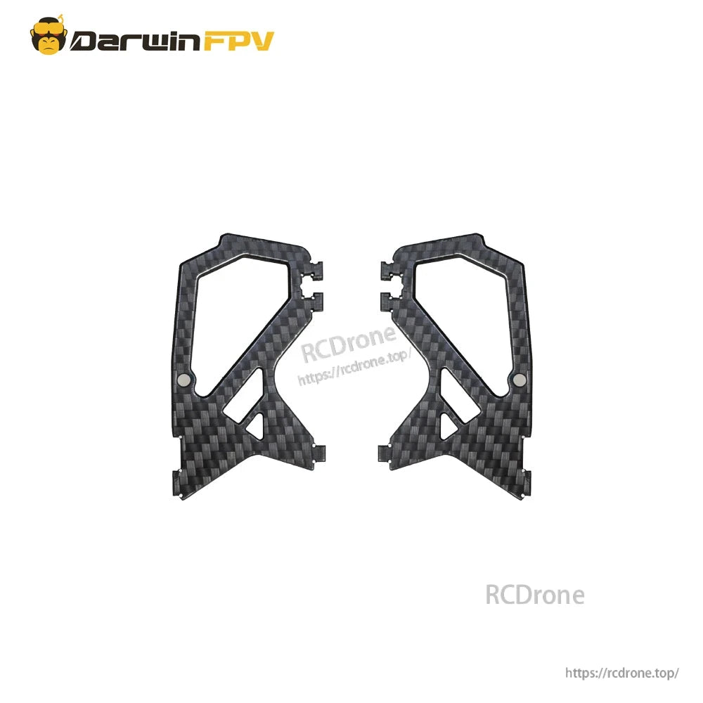 Pair of carbon fiber side plates/braces for FPV frame, left and right pieces