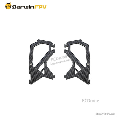Pair of carbon fiber side plates/braces for FPV frame, left and right pieces
