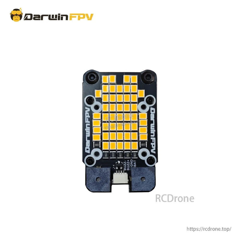 DarwinFPV LED board module with mounting holes and connector at the bottom edge