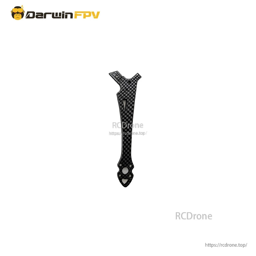 Single carbon fiber replacement arm for ApeStyle X6 frame, drilled motor mount holes at tip