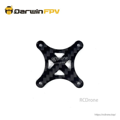 Square carbon fiber mounting plate with center cutouts for BabyApe V2 FPV frame