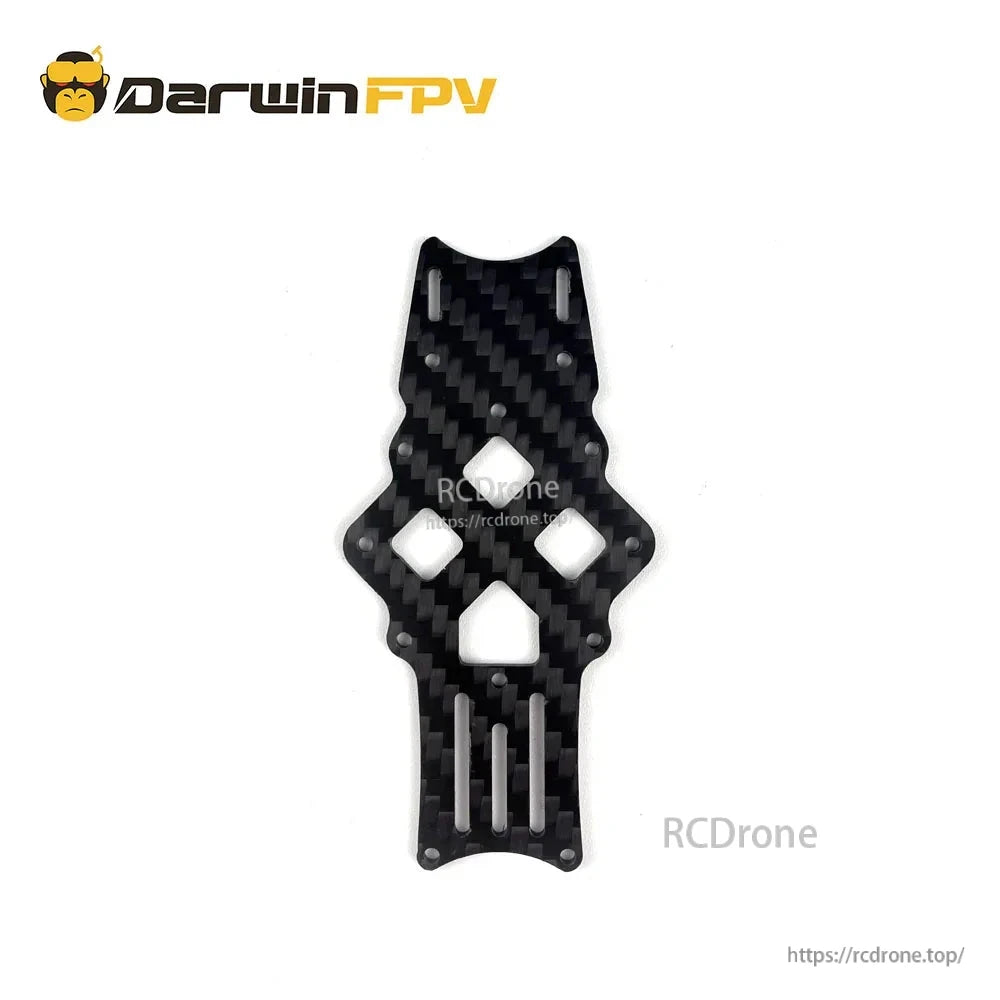 Carbon fiber main body plate for BabyApe V2 frame with cutouts and mounting holes
