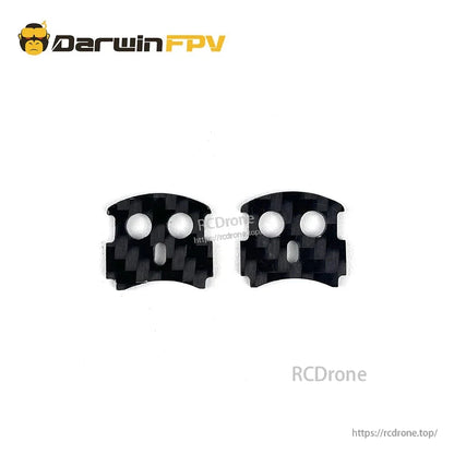 Pair of small carbon fiber bracket plates with round mounting holes for BabyApe V2 frame