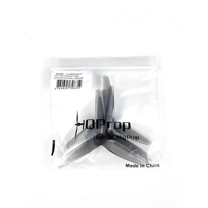 HQProp T3.5X2X3 PC propellers in clear retail bag with barcode model sticker and HQProp logo