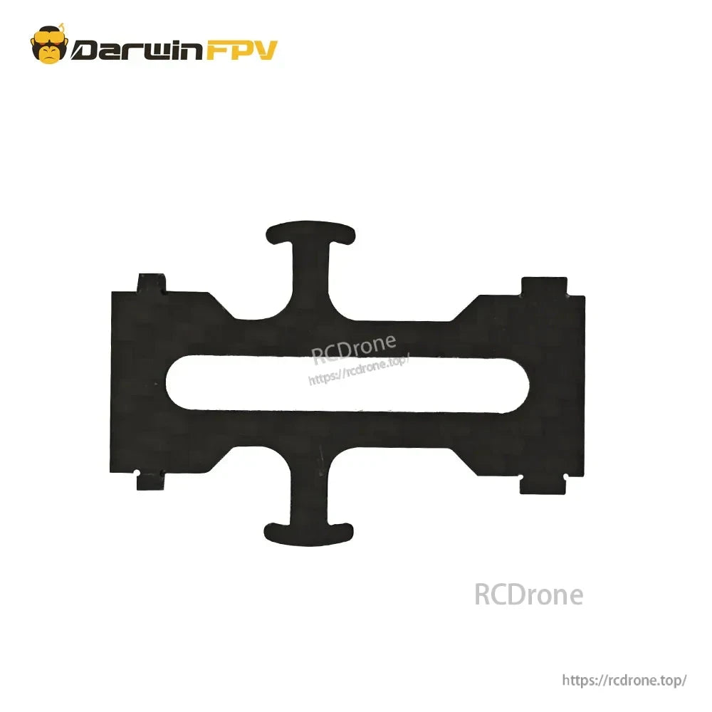 Center mounting plate with elongated slot for strap or battery mount, carbon fiber frame part