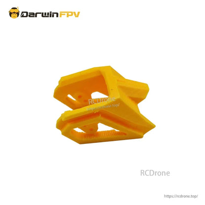 Yellow 3D-printed camera canopy for BabyApe III Mini 2 inch frame, close-up view