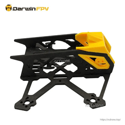 DarwinFPV BabyApe III Mini 2 inch FPV frame side profile, carbon plates with yellow camera mount