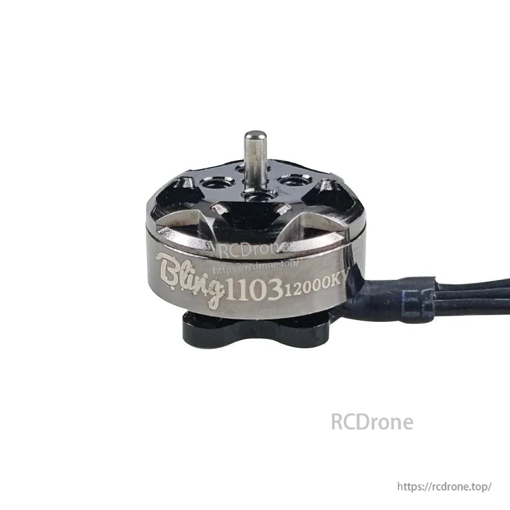 DarwinFPV Bling 1103 brushless motor side profile with “Bling1103 12000KV” marking and wire lead