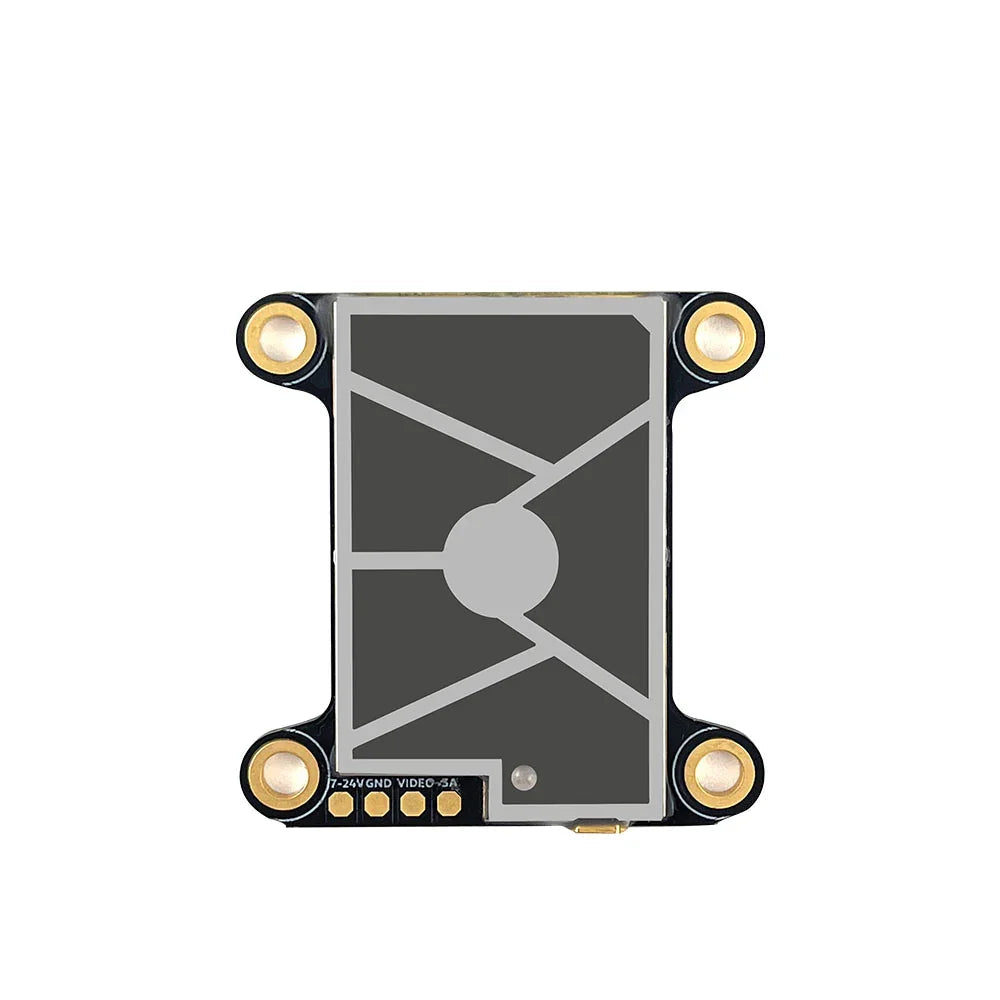 DarwinFPV Cement 5.8G 1000mW VTX top view with mounting holes and solder pads