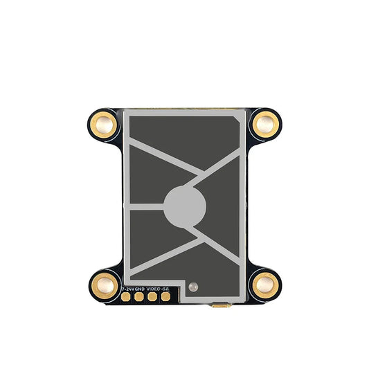 DarwinFPV Cement 5.8G 1000mW VTX top view with mounting holes and solder pads