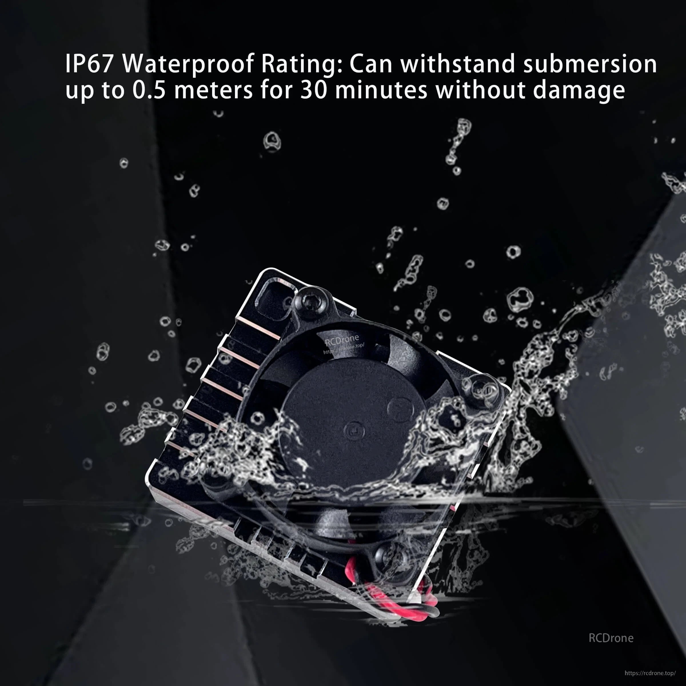 IP67 waterproof protection for the Cement VTX, splash and submersion-ready housing with fan