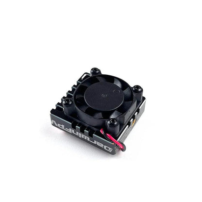 DarwinFPV Cement 5.8GHz waterproof VTX with cooling fan and heatsink, angled view