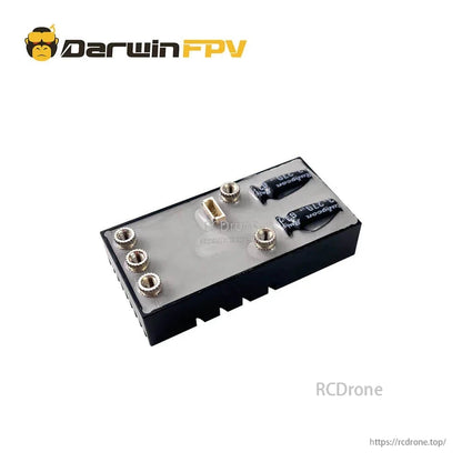 Angled view of DarwinFPV Cement Ultra-Durable 80A Waterproof ESC sealed case with capacitors and connector
