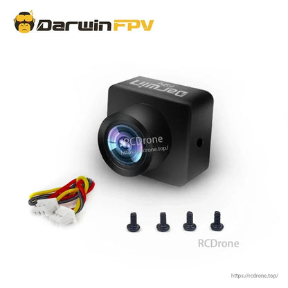 DarwinFPV Cement Ultra Durable FPV Drone Camera with wiring harness and four mounting screws