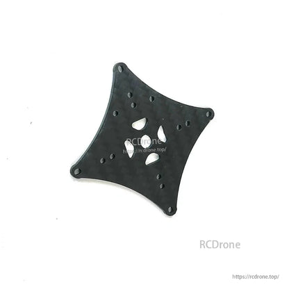 Square carbon fiber mounting plate with center cutouts and multiple screw holes