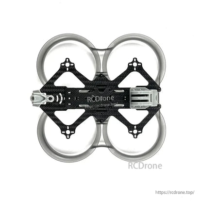 DarwinFPV CineApe 25 inverted whoop frame top view showing carbon plate layout and duct rings