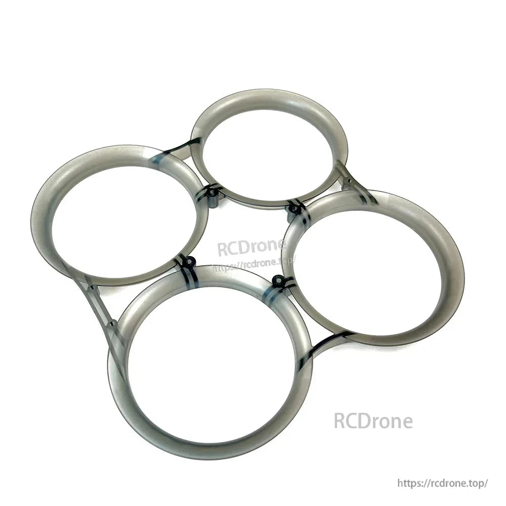 Four-ring whoop duct guard piece only, translucent grey plastic propeller guard
