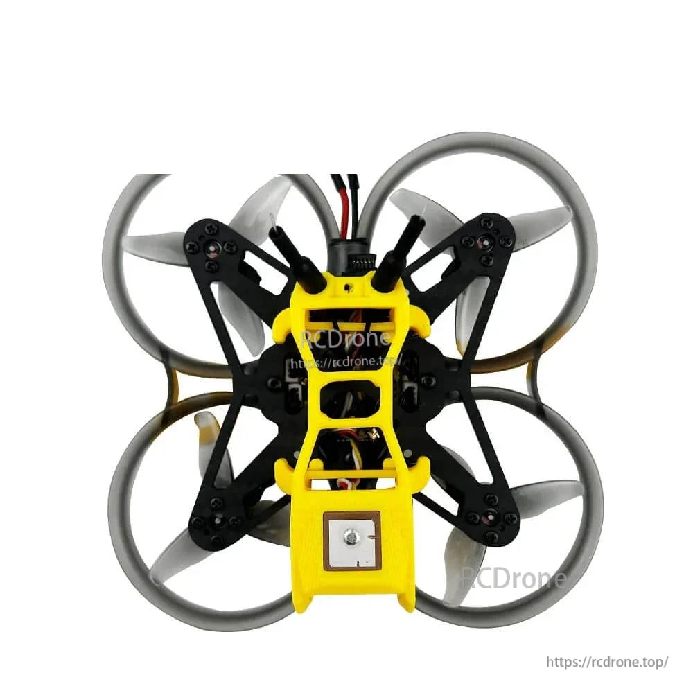 Bottom view with canopy removed, showing internal wiring and square patch module at front