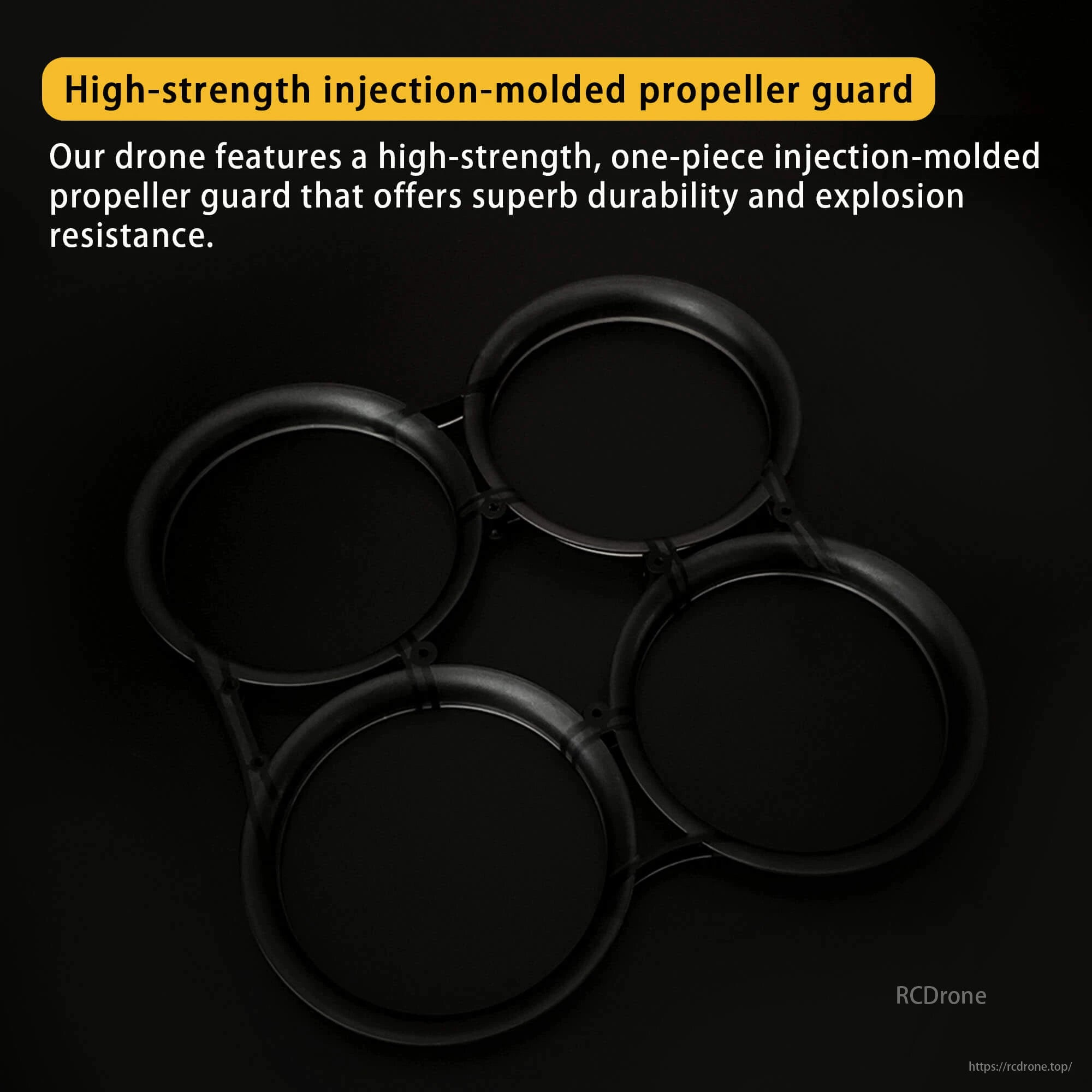 DarwinFPV, High-strength, one-piece propeller guard is durable and explosion-resistant.