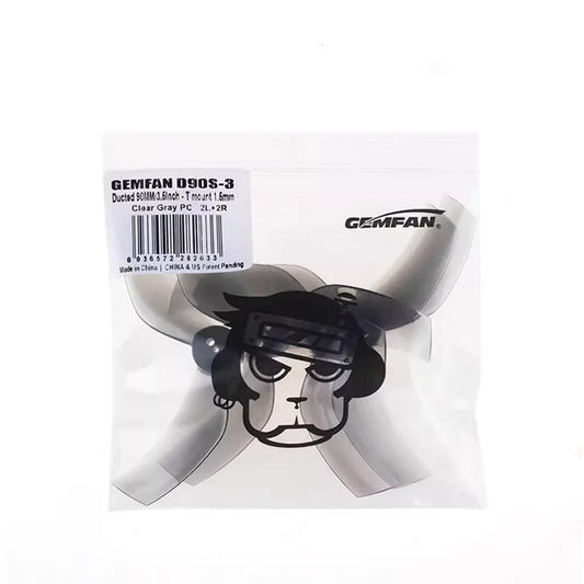 DarwinFPV CineApe35 D90S-3 3.5 inch FPV drone propeller in bag, Gemfan clear gray 3-blade 90mm 1.5mm hole