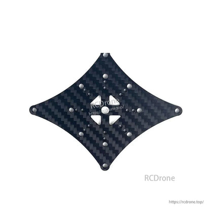 Carbon fiber top plate with multiple mounting holes, diamond shape