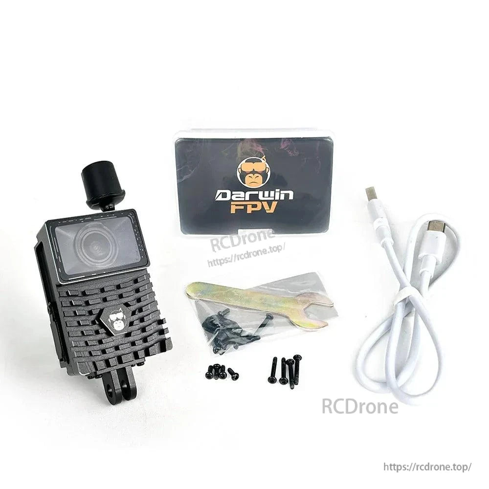 DarwinFPV DJI O3 Air Unit waterproof case kit with storage box, USB cable, screws and wrench