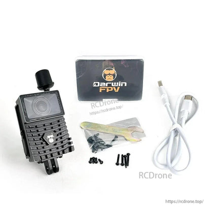 DarwinFPV DJI O3 Air Unit waterproof case kit with storage box, USB cable, screws and wrench