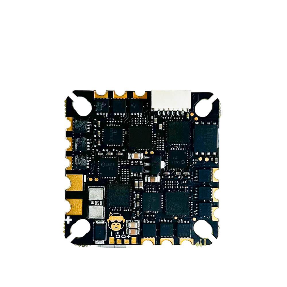 DarwinFPV F435 AIO board underside showing ESC MOSFET layout and components