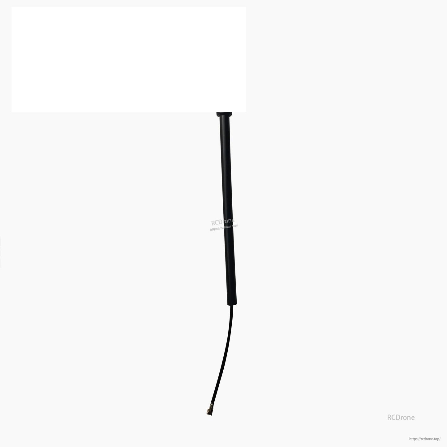 Black FPV antenna with coax lead for FoldApe4 analog build, single piece on white background