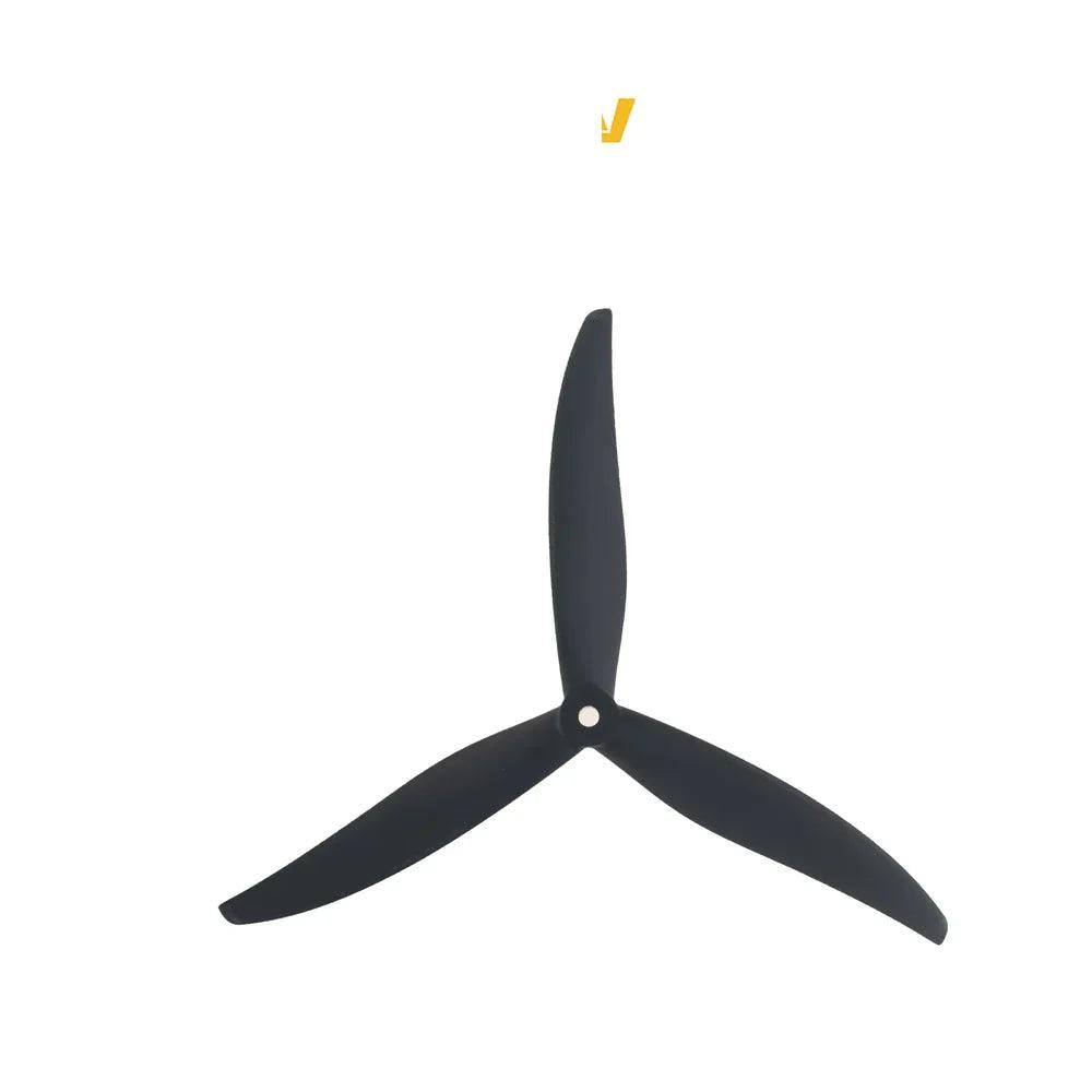 DarwinFPV Gemfan 8060-3 tri-blade propeller, single black 8-inch prop top view on white