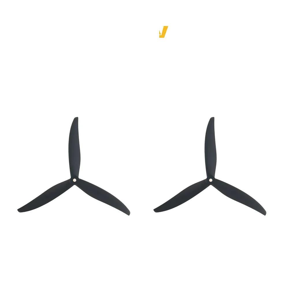 Pair of black Gemfan 8060-3 tri-blade propellers shown side by side on white background