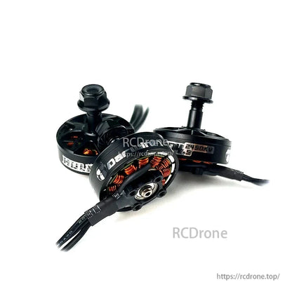 DarwinFPV HULK 2204.5 motors with one flipped to show bottom base and copper windings detail