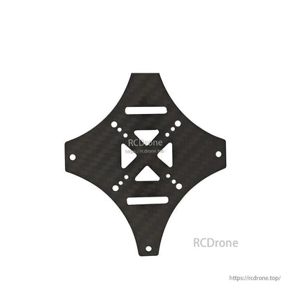Carbon fiber center plate with electronics mounting slots and hole pattern