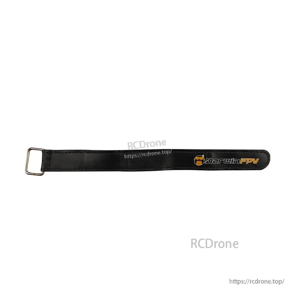 DarwinFPV branded battery strap with metal buckle, black hook-and-loop strap