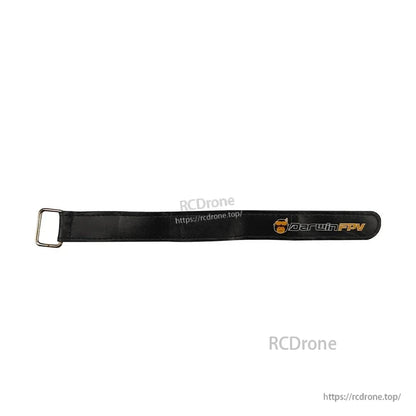 DarwinFPV branded battery strap with metal buckle, black hook-and-loop strap