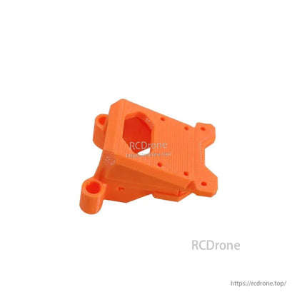 Orange TPU base/mount plate with multiple screw holes and raised platform