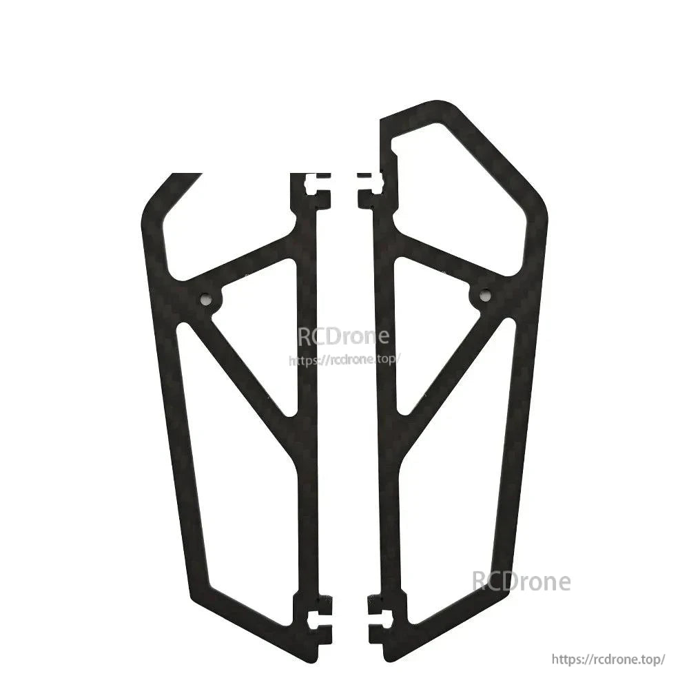 Carbon fiber side plate pair for mini frame kit, left and right plates shown