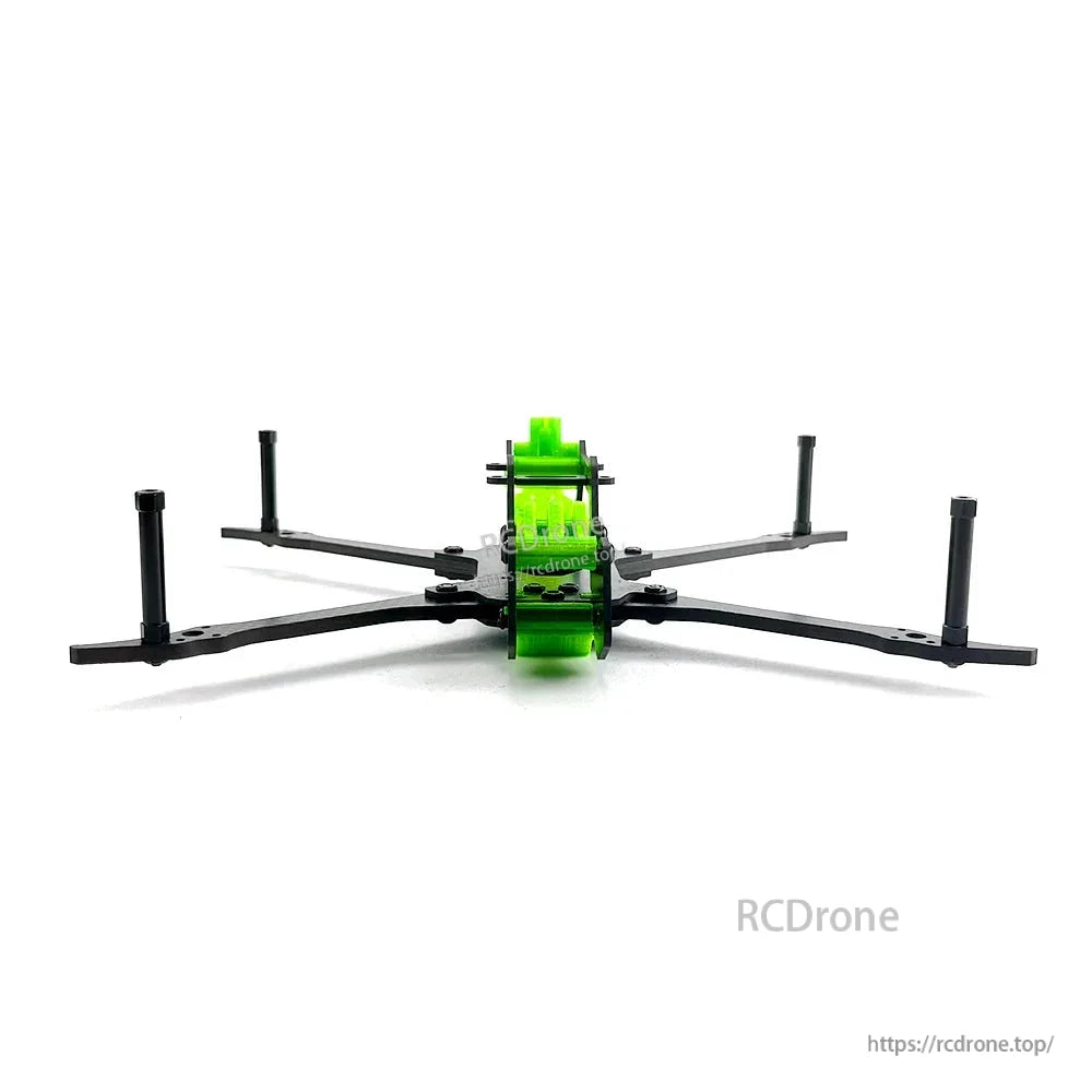 Rear view of DarwinFPV HULK 220mm frame showing arm layout and central TPU housing