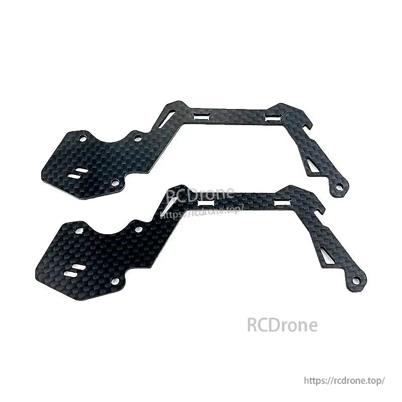 Pair of carbon fiber side plate supports for FPV frame assembly